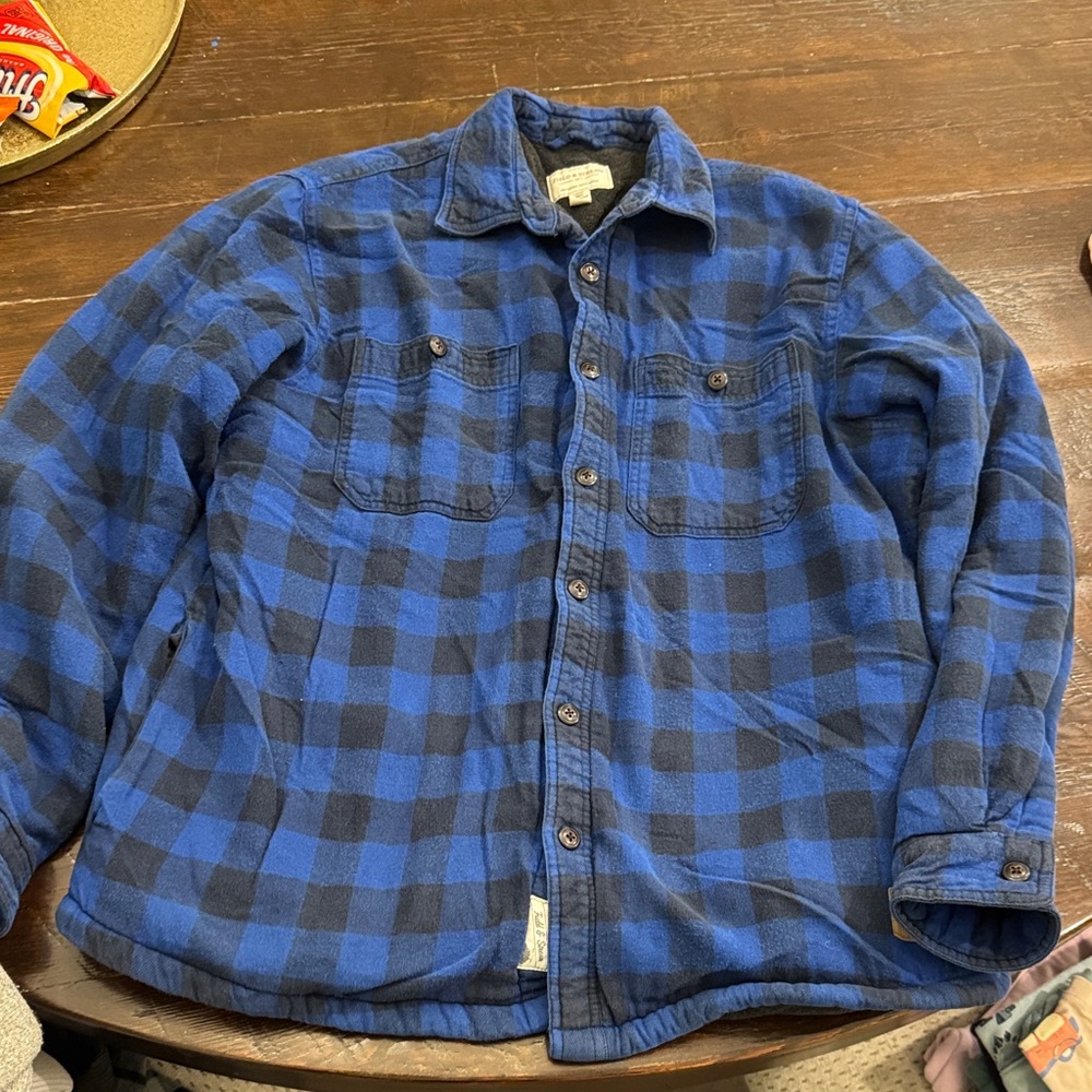 Field & Stream Blue and Black Checkered Shirt Jacket